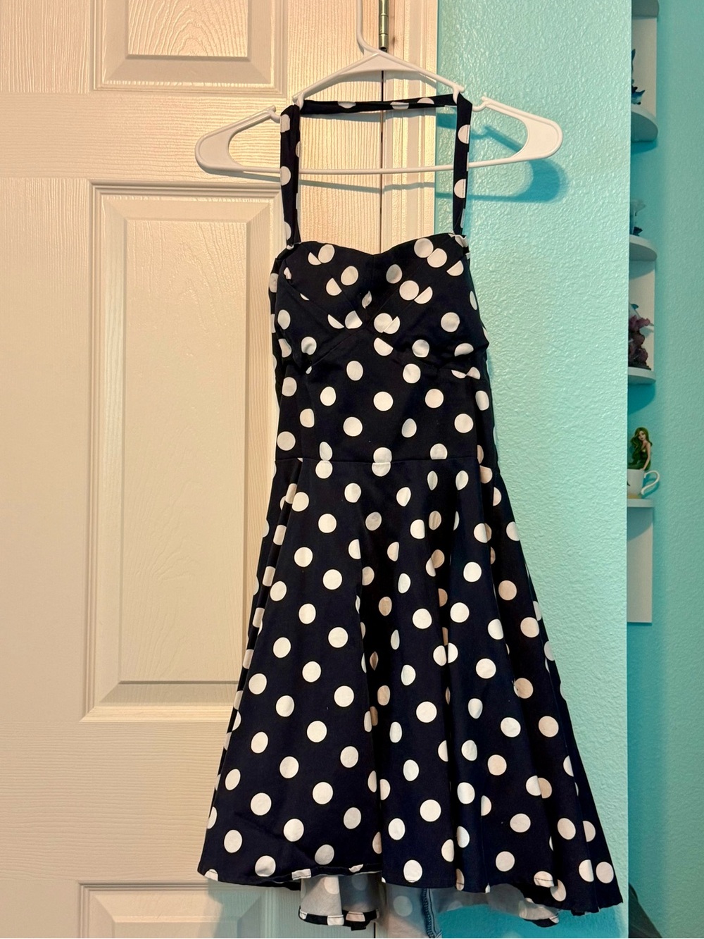 ModCloth Traveling Cupcake Navy Blue Halter Dress